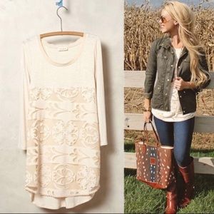 Anthropologie Meadow Rue Capriccio Lace Tunic S
